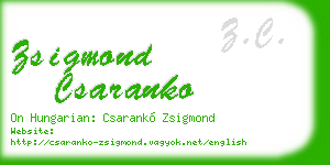 zsigmond csaranko business card