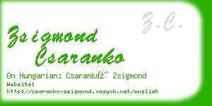 zsigmond csaranko business card